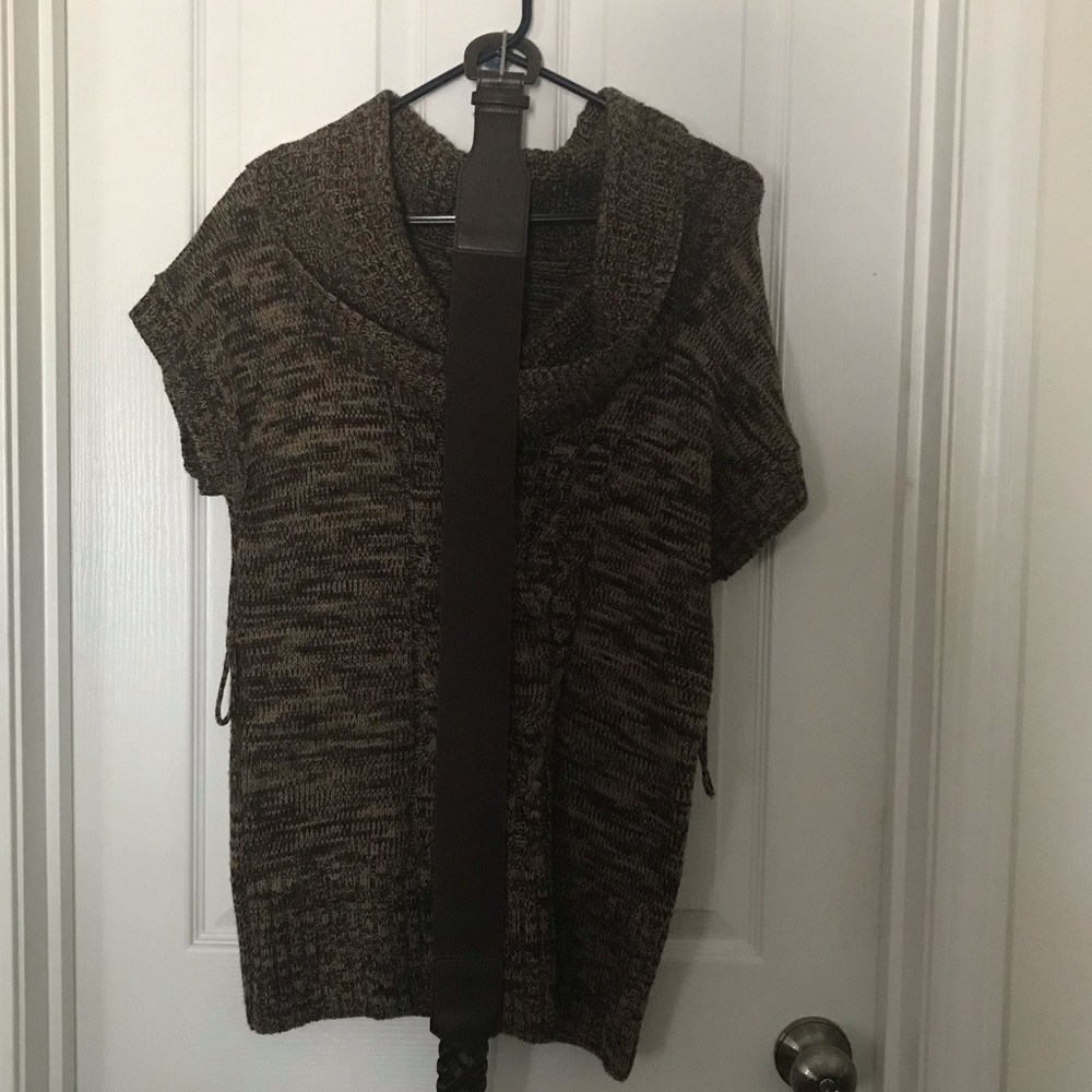 Brown Cowl Neck Sweater
